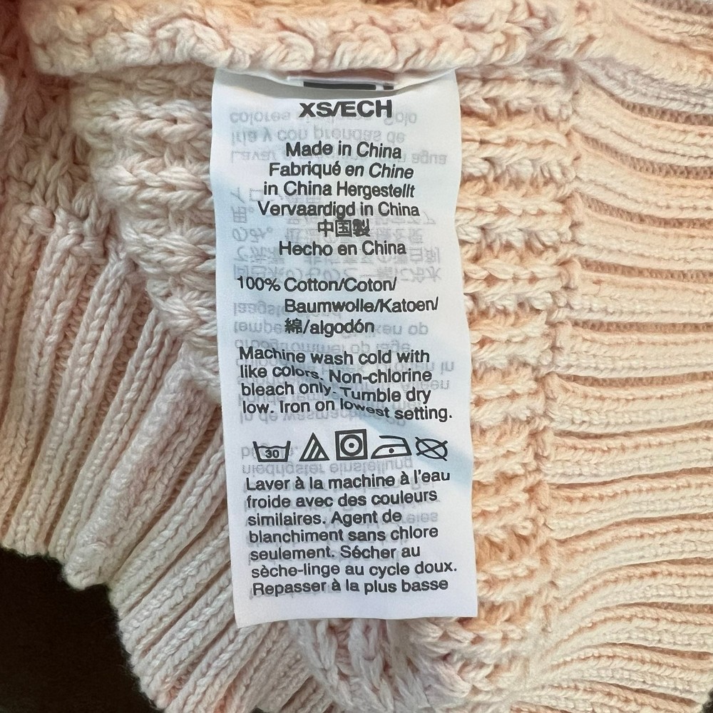 J.Crew Cotton Crochet Knit V-Neck Sweater Blush Pink XS - Picture 11 of 14